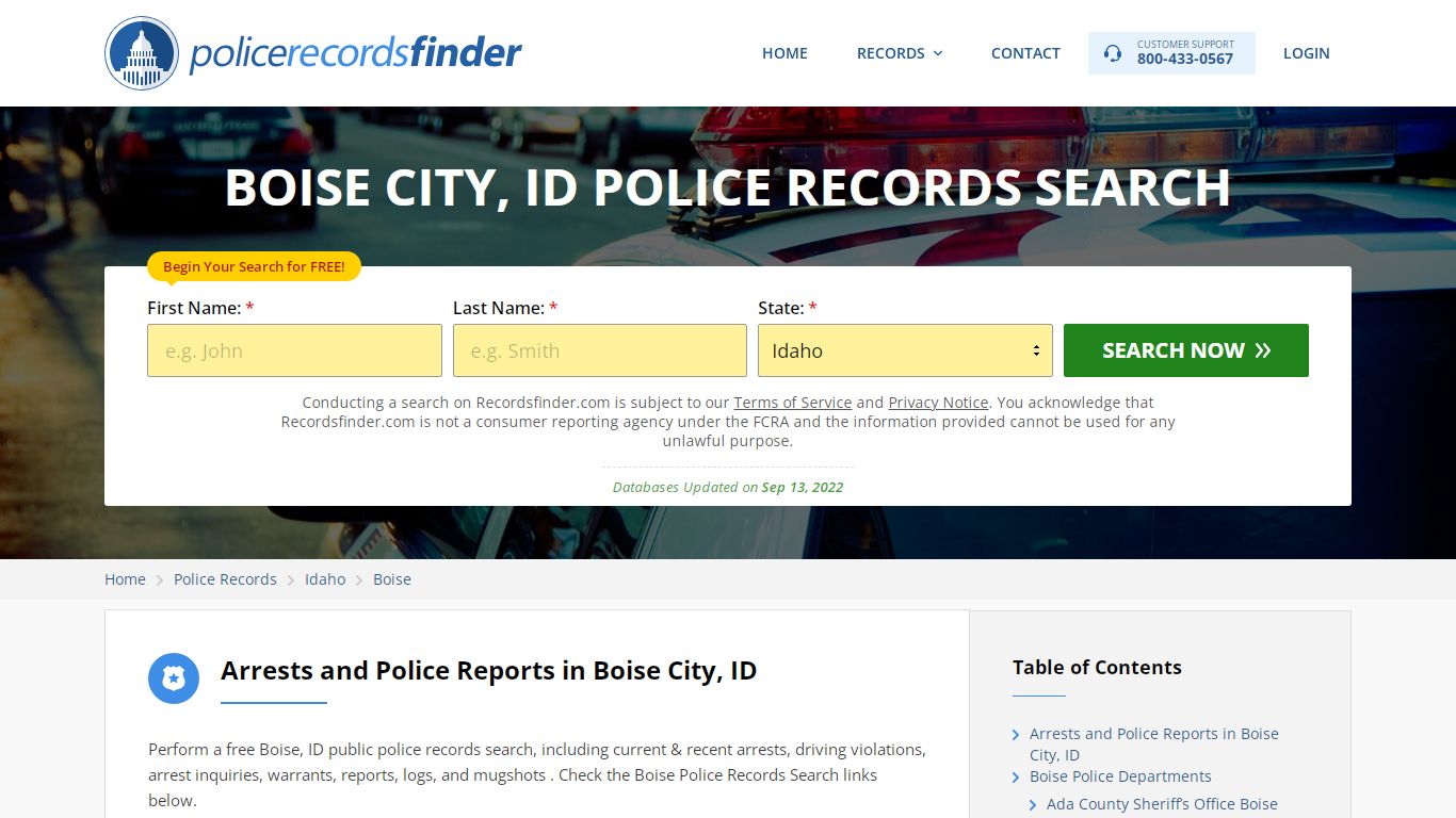 Boise, Ada County, ID Police Reports & Police Department Records